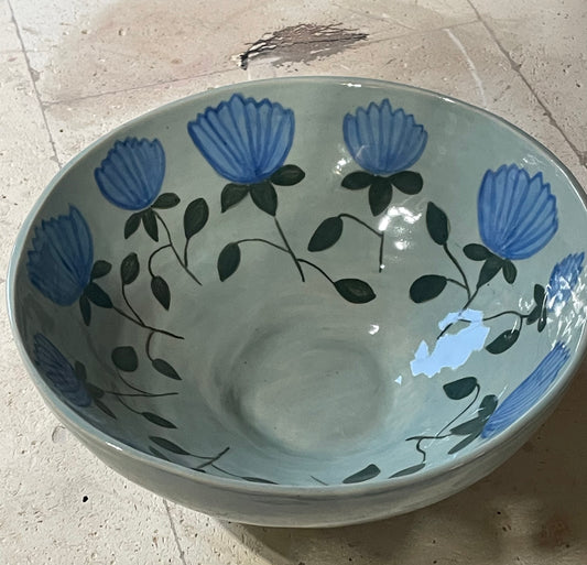 Small blue stoneware bowl