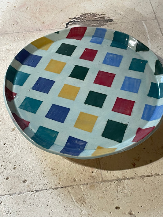 Coloured squares plate